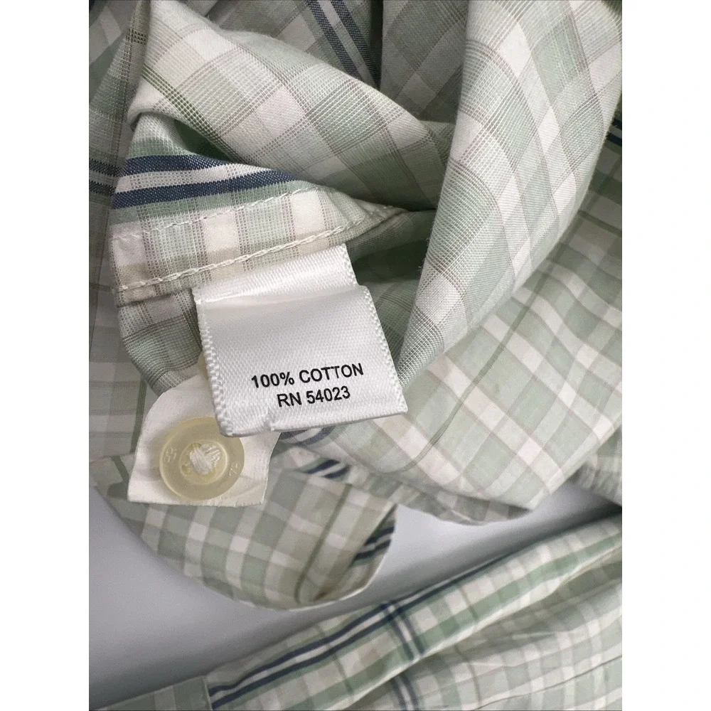 Banana Republic Men's Green‎ Stripe Button Down Long Sleeve Shirt L (16-16 1/2)